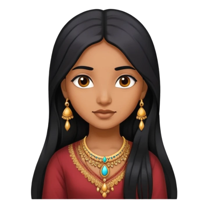 Indian girl with long hair sticker