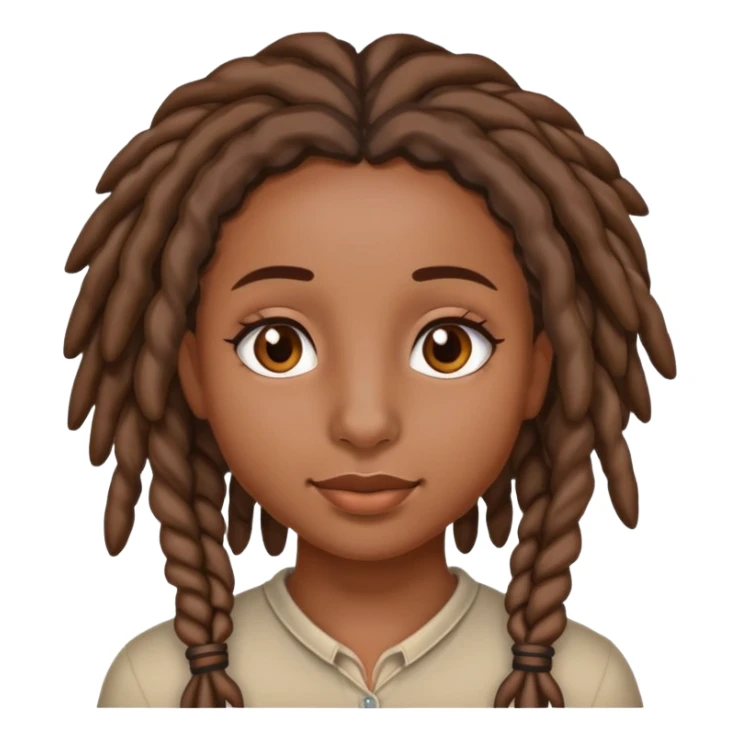 A girl with small locs and a nose ring sticker
