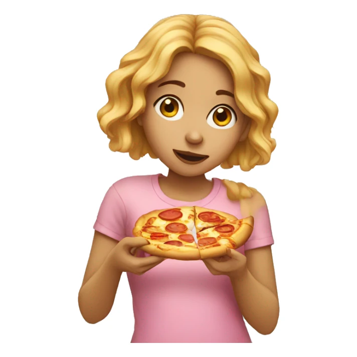 Girl eating pizza sticker