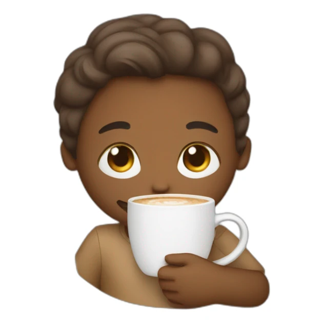 A person hugging a cup of cappuccino  sticker