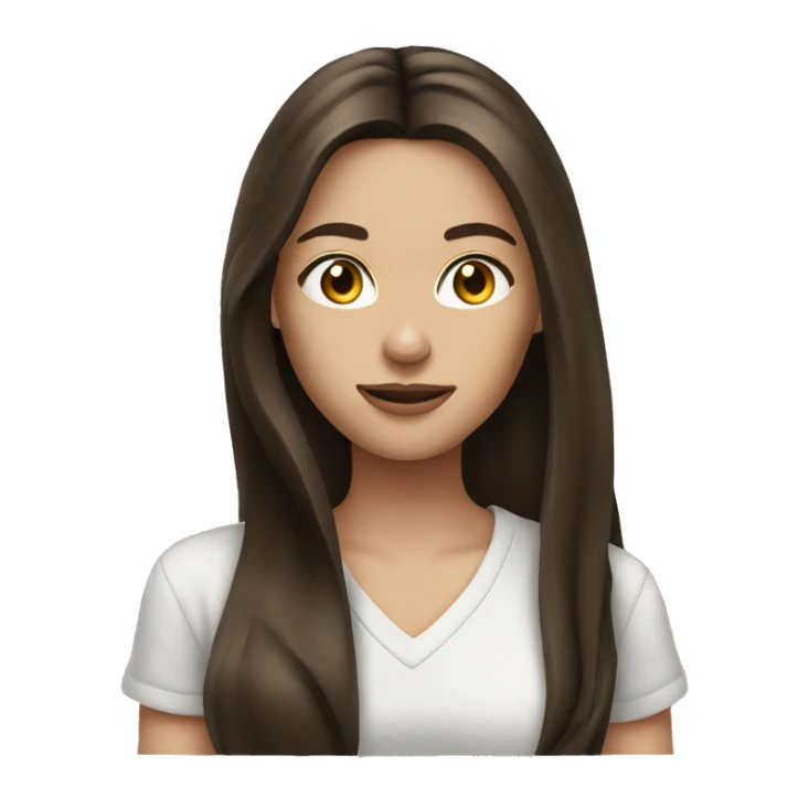 brunette girl long hair with cigarette sticker