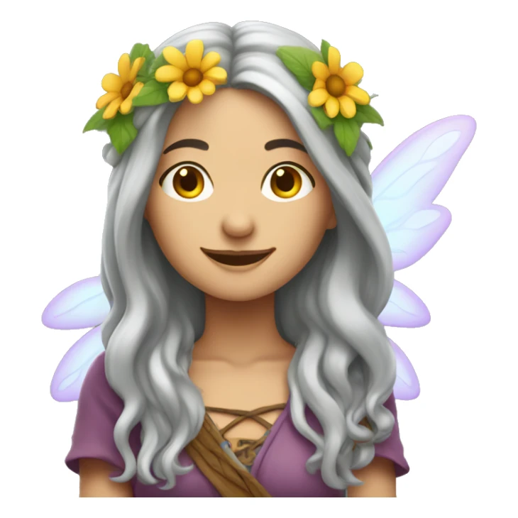gray haired female hippie fairy sticker