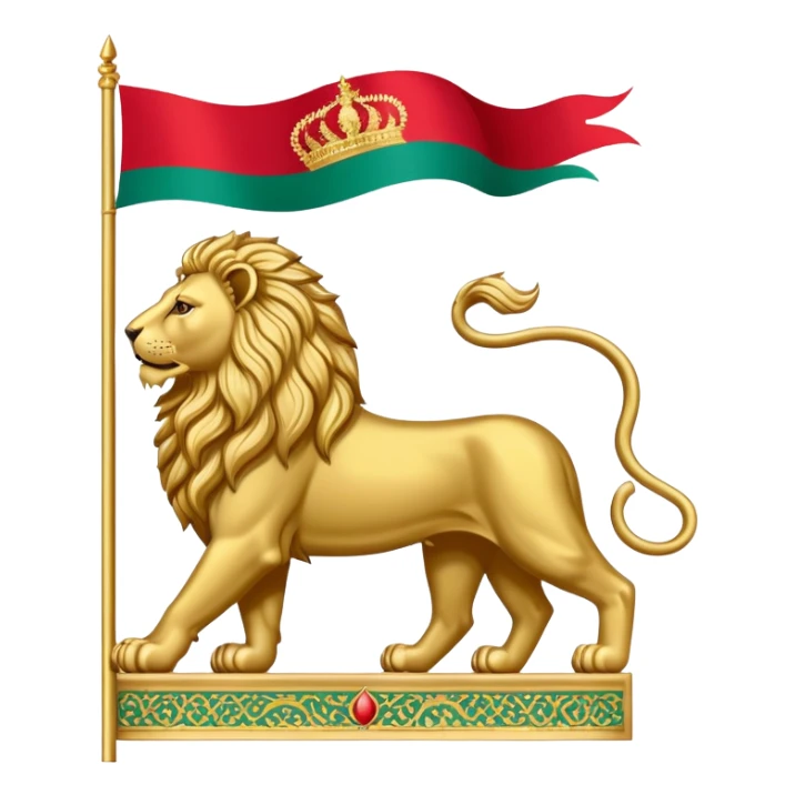 Persia heritage flag that has lion sticker