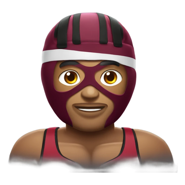 wrestler wearing nike inflicts with garnet headgear sticker