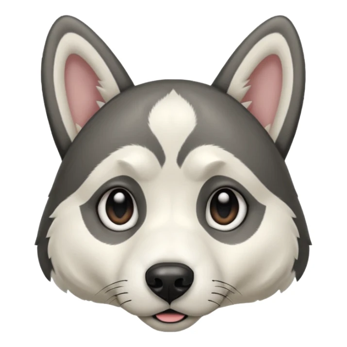 Husky lab mix black and white with floppy ears that point down sticker