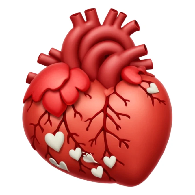 Create an emoji that vomits an avalanche of anatomical hearts sticker
