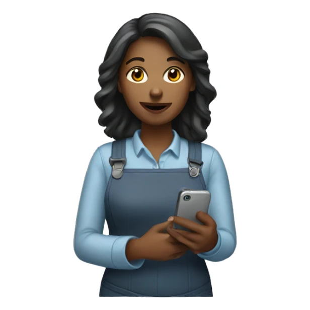 woman working on phone emoji sticker