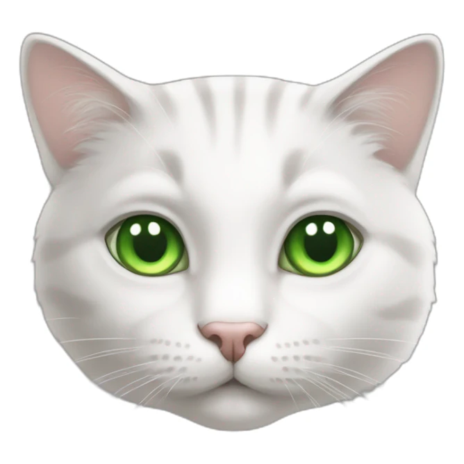 white male cat whith grey hair and green eyes sticker