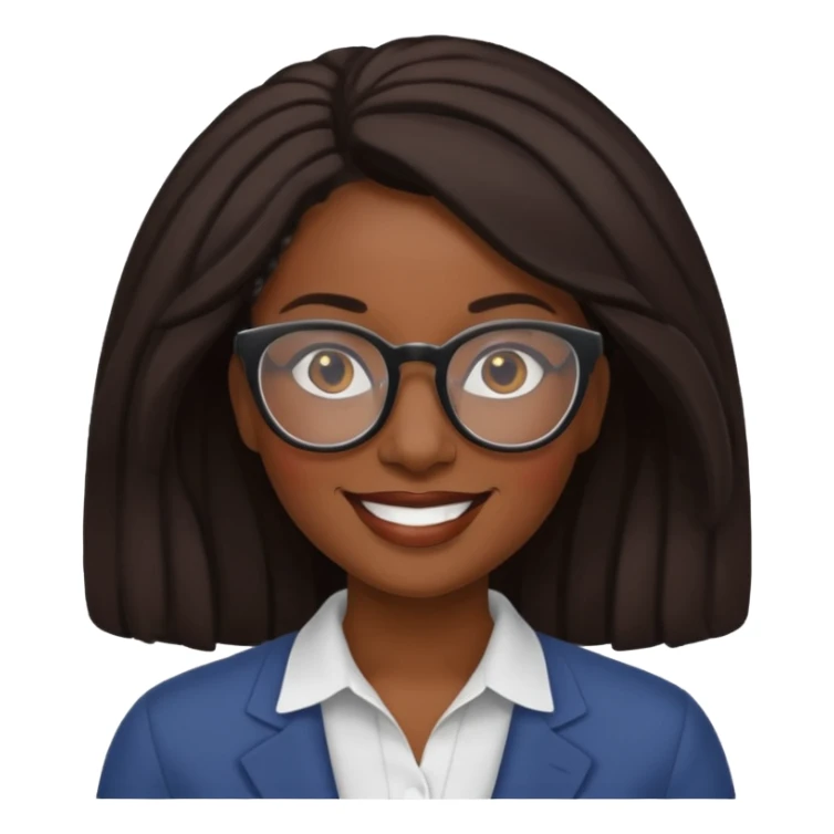 bold and wearing glasess black woman sticker