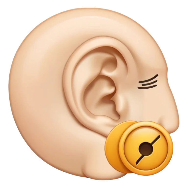 icon of an ear with a circle and a line through it, representing ignore sticker