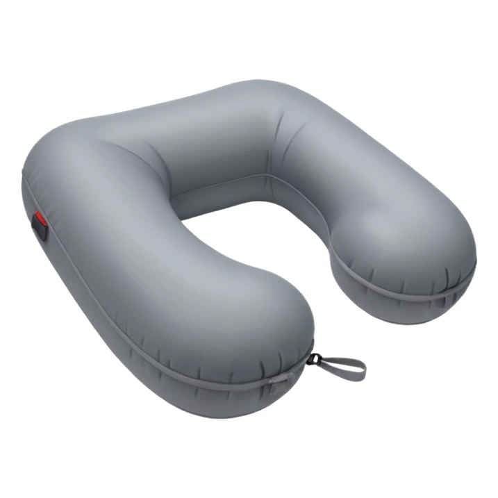 A compact inflatable travel pillow with a sleek surface and adjustable firmness. sticker