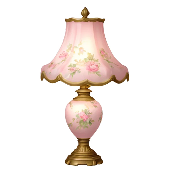 vintage rococo light pink dainty floral lamp sticker