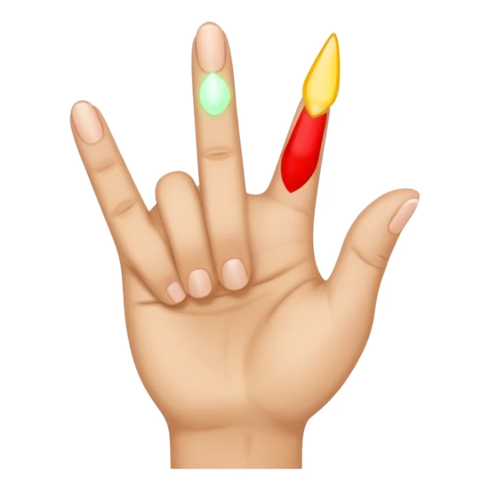 Make a hand (skin complexion) with 4 fingers up, with the thumb tuck in. I SAID 4 FINGERS UP AND THUMB TUCKED IN, NOT OUT sticker