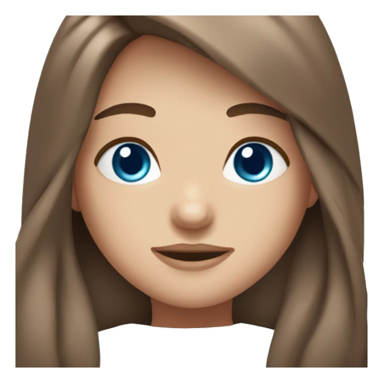 pretty,long brown haired girl, blue eyes,￼ sticker