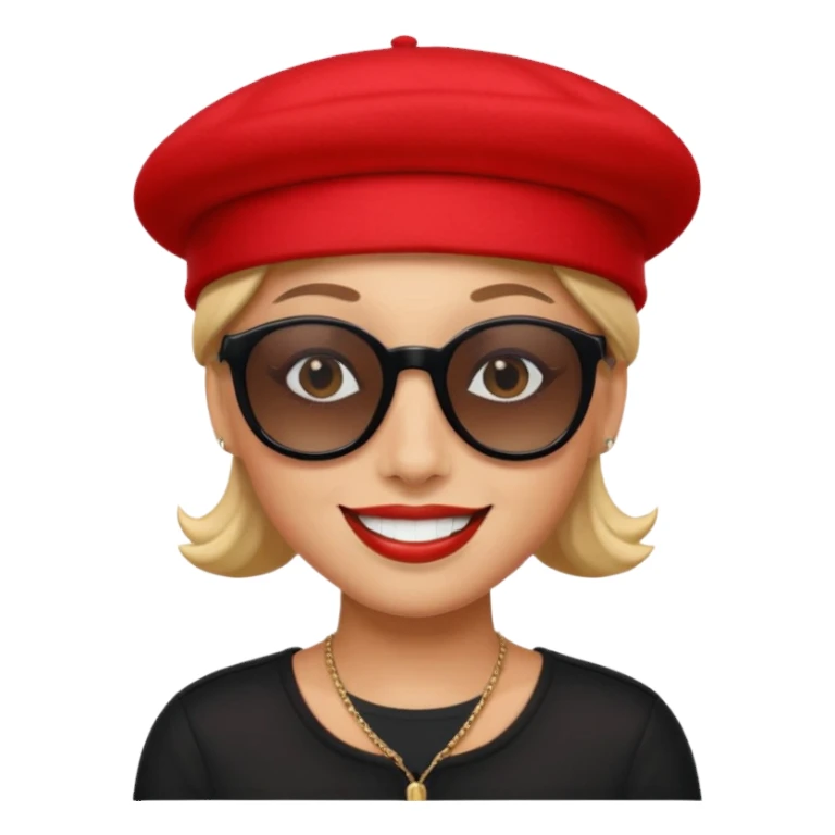 Sourire,.lu.ettes de soleil noires, beret rouge parachutiste sticker