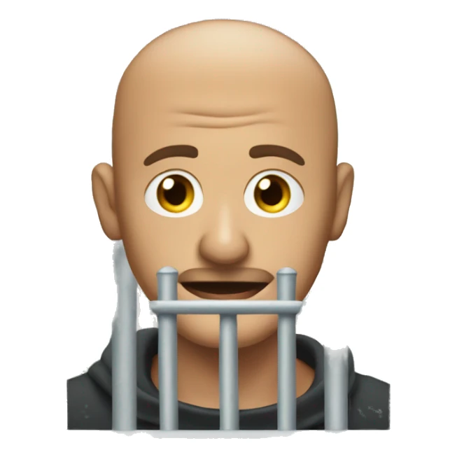 man behind railings with text in front saying "Obrigado Kaow" sticker