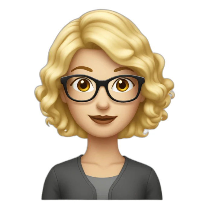 Grand-mére blonde permanente avec lunettes et per sticker