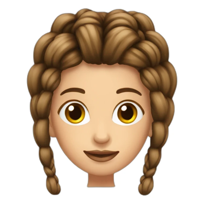 Mujer con much braids box hair castaño con magnifier sticker