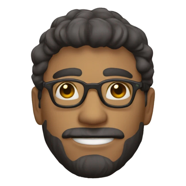 Chico moreno con lentes y pelo rizado corto sticker