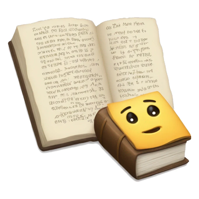 make for me emoji with note (like book) and cross on it sticker