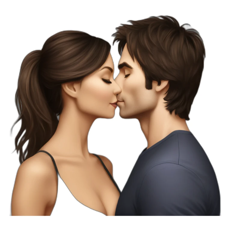Ian Somerhalder kissing Nina Dobrev sticker