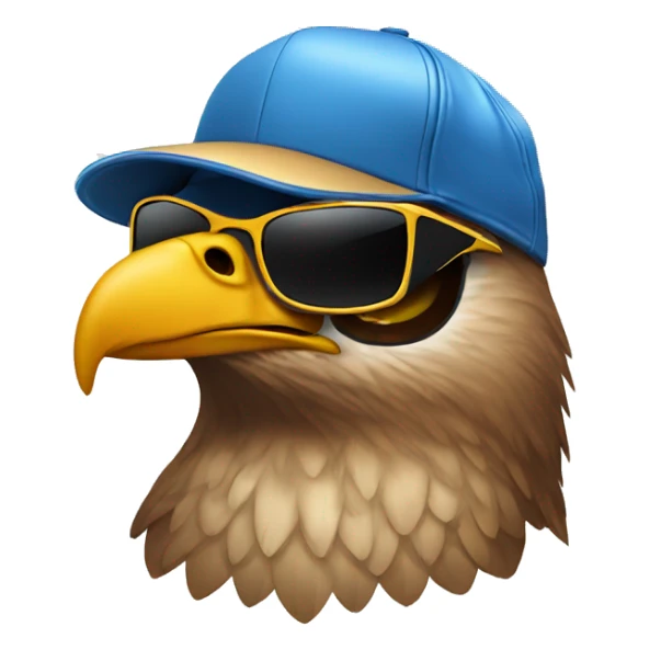 Hawk Wearing a trucker hat and sunglasses sticker