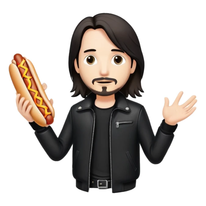 Johnny Silverhand from cyberpunk 2077 with hotdog  sticker