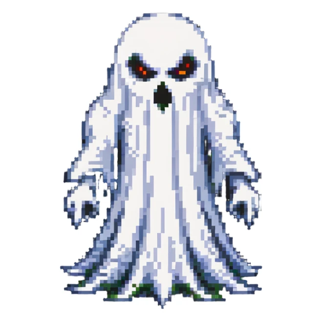 frightening ghost with scary face sticker