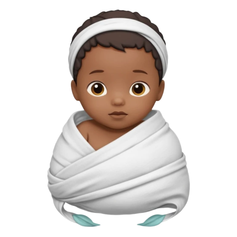 newborn black baby in a swaddle sticker