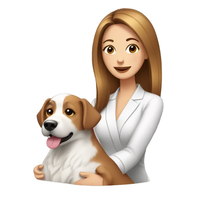 estilista canina con una perro en spa sticker