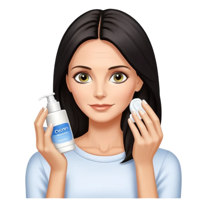 skin care cream application courtney cox long hair sticker