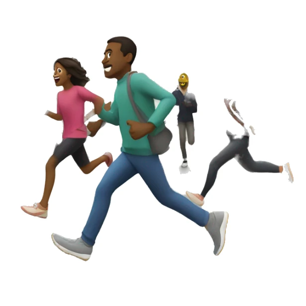 People running from a paris subway sticker