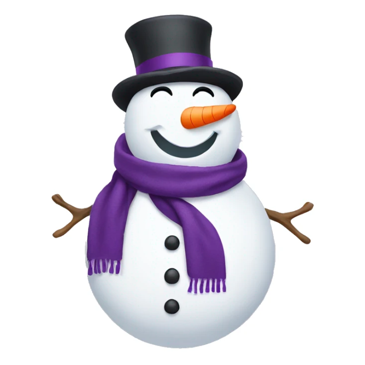 Snowman with purple scarf and hat sticker