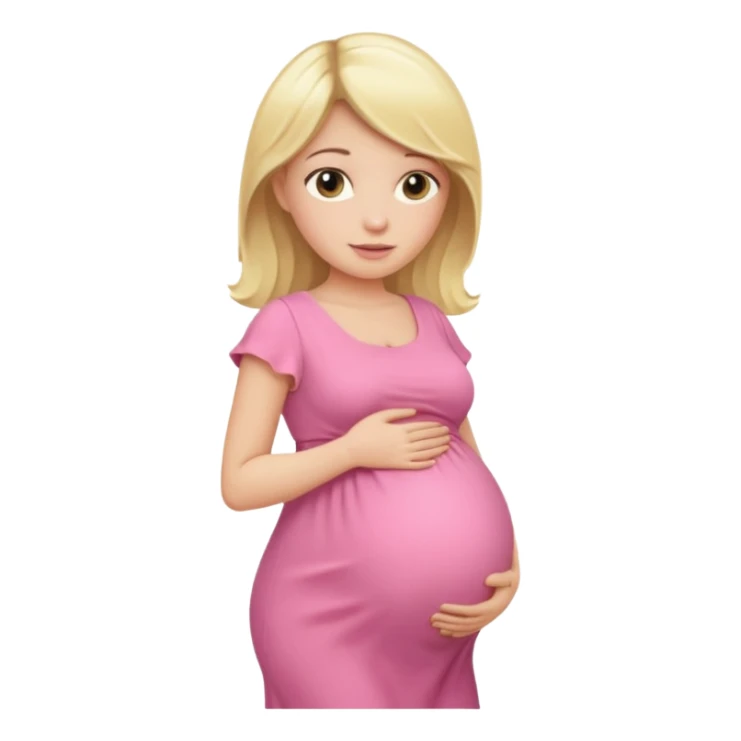 blond pregnant woman in pink sticker