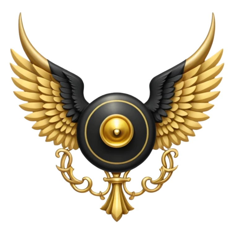 holy emblem with black wings with horn sticker