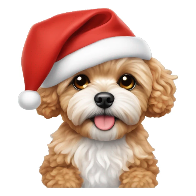 Red Maltipoo in Santa costume  sticker