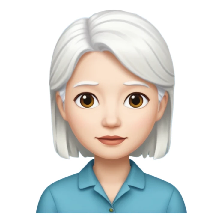 Woman: White Hair Memoji sticker