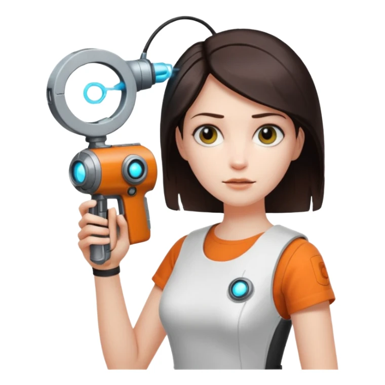 Chell portal gun glados sticker