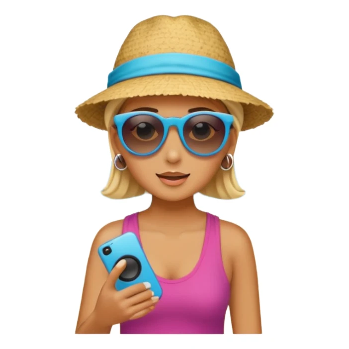 Someone listening to a speaker at the beach. Add some musical notes coming out of the speaker. sticker