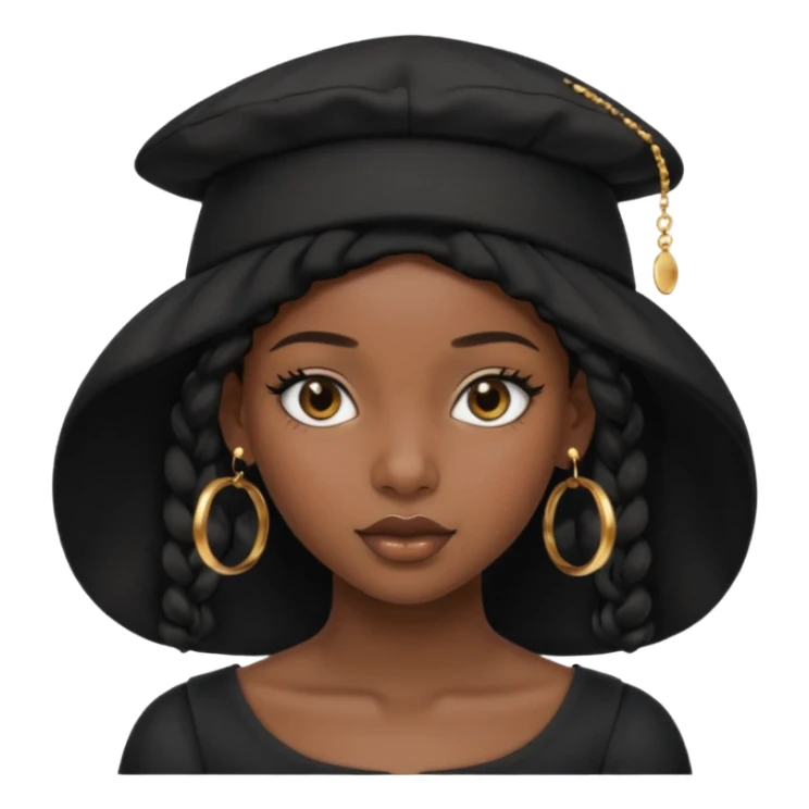 Black girl with black bonnet and black top on sticker