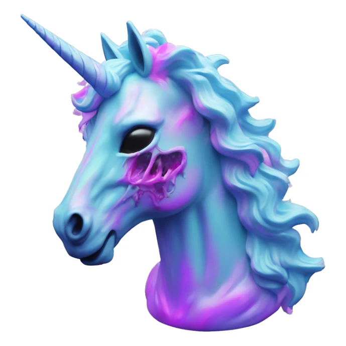 Vaporwave zombie vinyl unicorn holographic  sticker