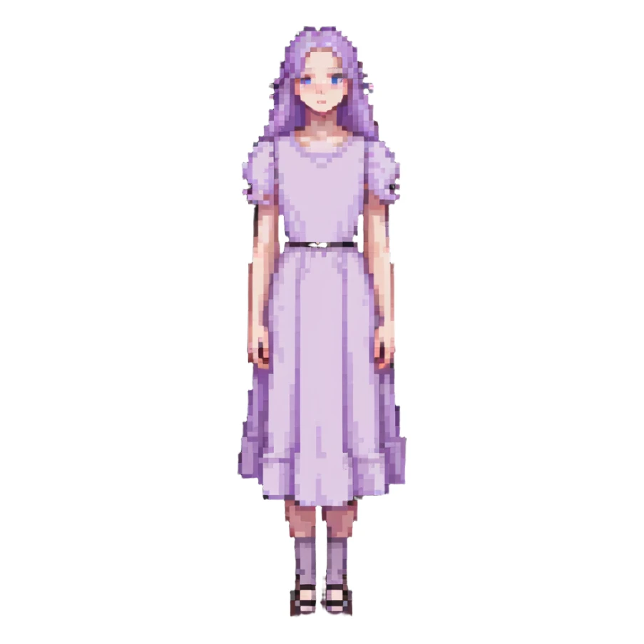 very pale almost white lavender rosy dress sticker