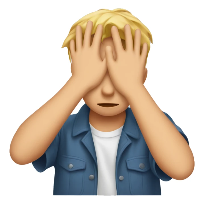 A kid hiding his eyes with his hands sticker