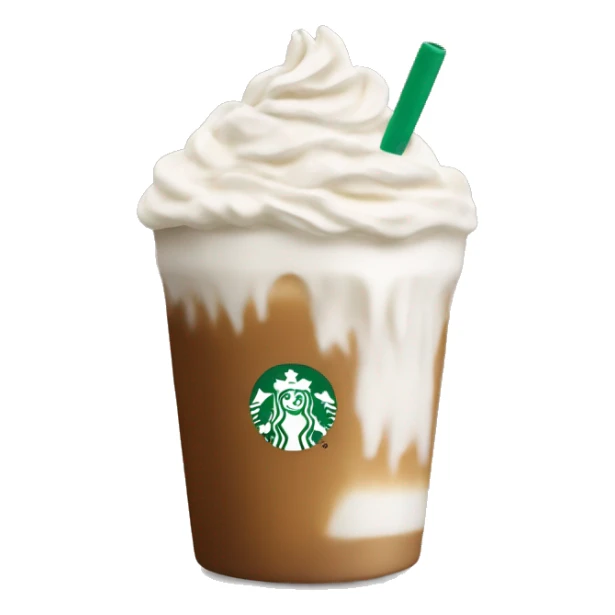Starbucks latte with lot of whipping cream sticker