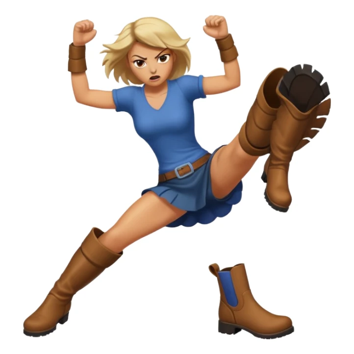 Woman angry kickin sticker