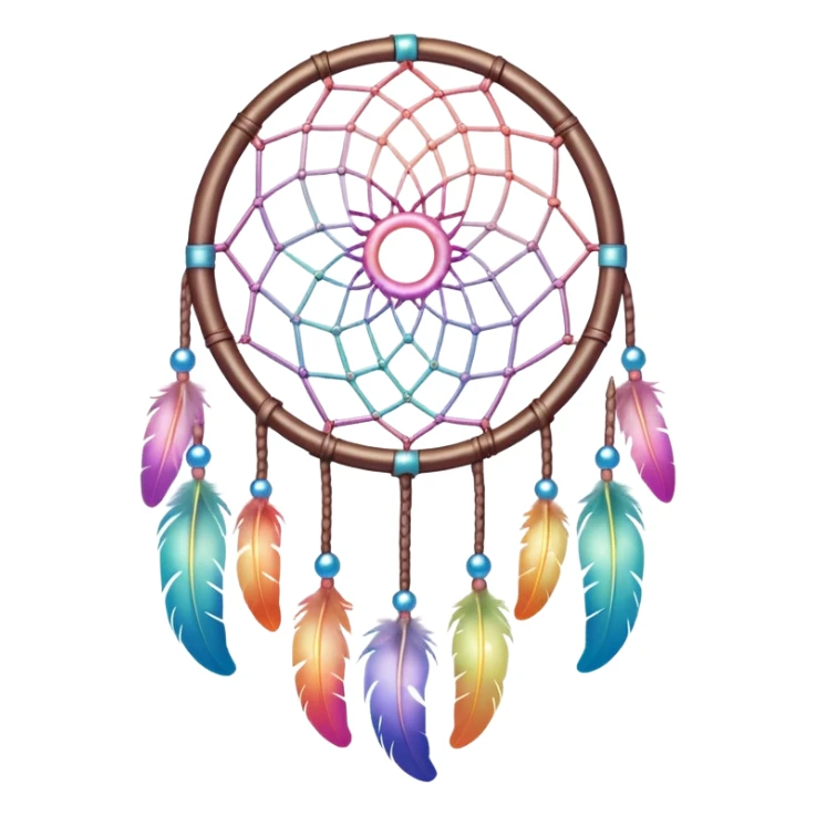 Iridescent pastel rainbow colorful transparent bright light luminescent dream-catcher  sticker