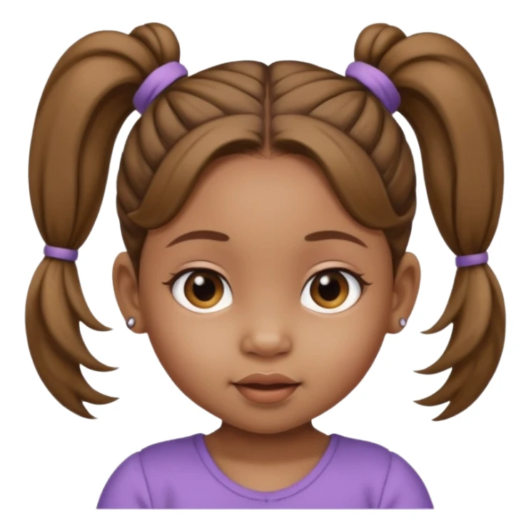 brown baby girl with ponytails hairstyle  sticker