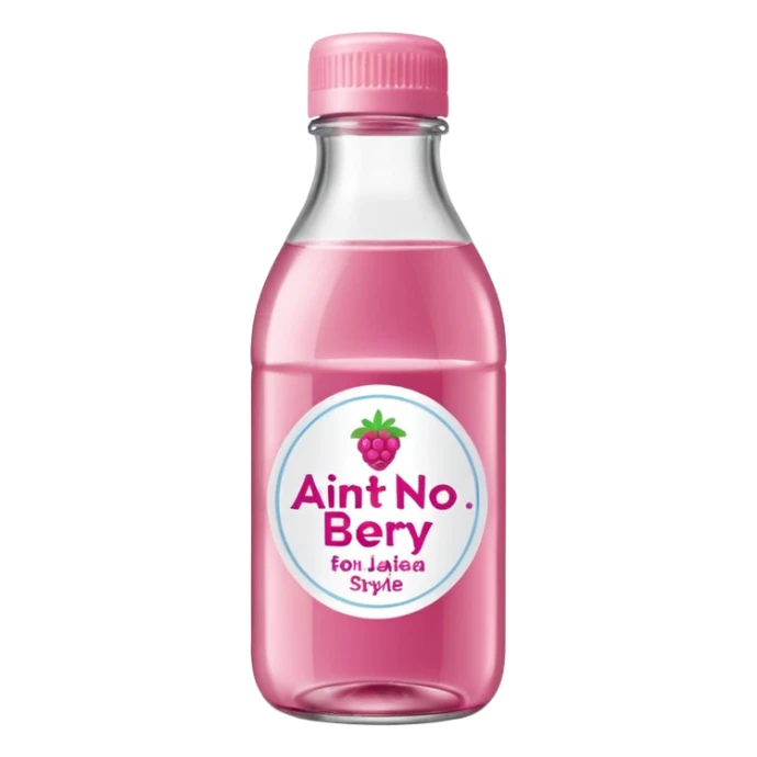 realistic Johnson and Johnson style bottle pink cap pink label clear bottle with aint no party like a berry party written on the logo with diddy logo sticker