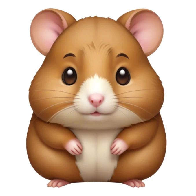Cinematic Noble Brown Hamster Portrait Emoji, Poised and regal, with a tiny, compact build and a smooth, well-kept rich brown fur, deep-set soulful dark eyes, Simplified yet sharp and sophisticated features, highly detailed, glowing with a soft, dignified glow, high shine, intelligent and energetic, stylized with an air of miniature majesty, focused and attentive, soft glowing outline, capturing the essence of a watchful and confident rodent, so majestic it feels as though it could scurry out of the screen with effortless authority! sticker