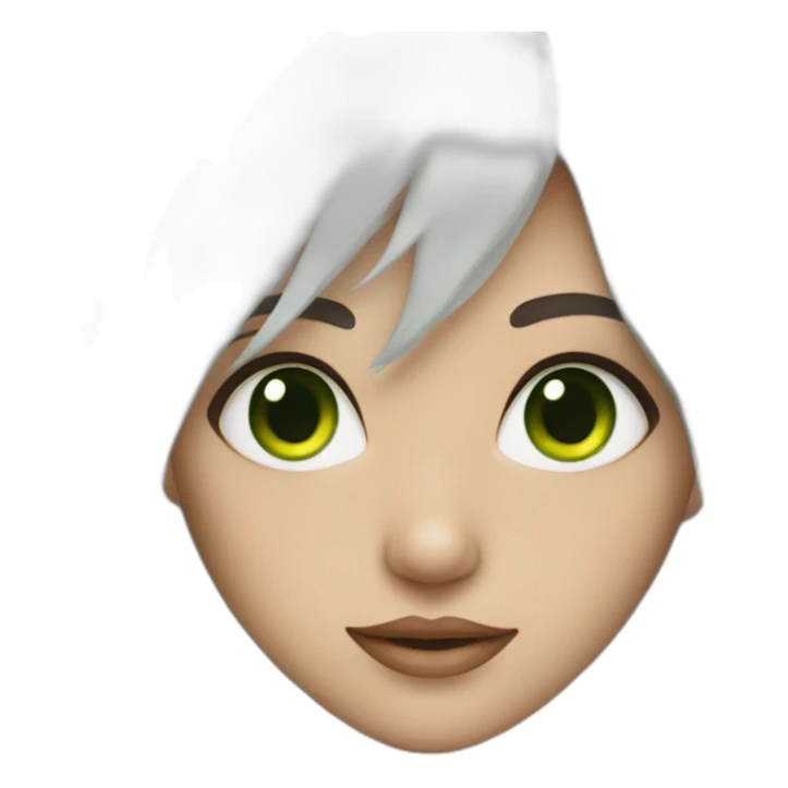 Girl with white hair and green eyes sticker